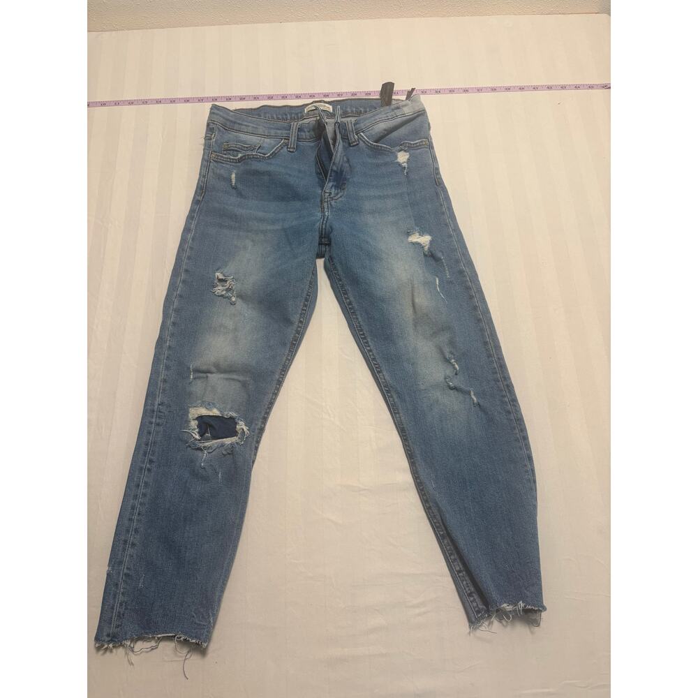 Zara Woman Premium Denim Distressed Jeans Size US 4